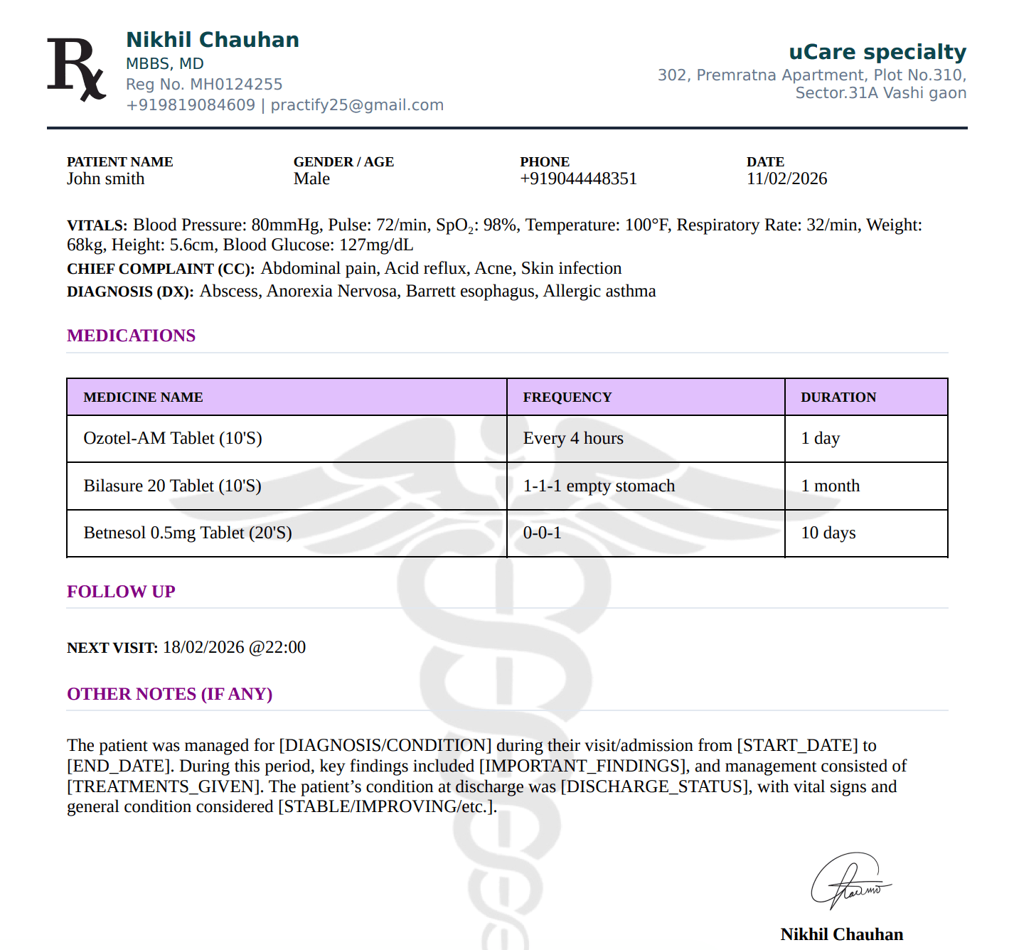 Create Digital Prescriptions